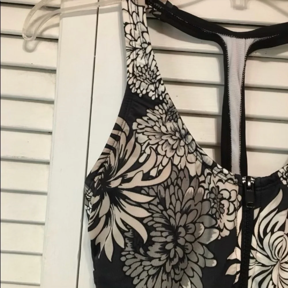 NWT JOY LAB One piece Black & White Swim Suit